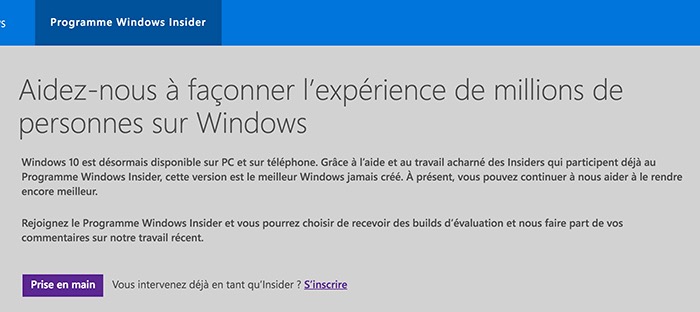 Bash sur Windows 10 : adhésion au programme Windows Insider