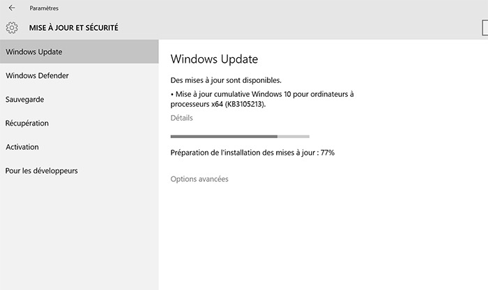 Bash sur Windows 10 : Windows Update