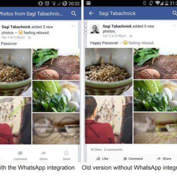facebook bouton whatsapp android beta 1