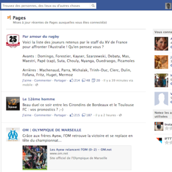 facebook experimente le flux dactivites des pages dans une meme interface 1