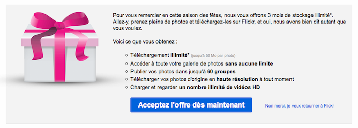 flickr vous offre 3 mois gratuits pour son service pro 1