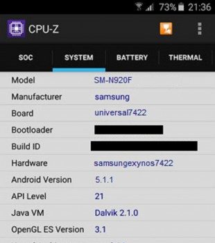 galaxy note 5 cpu z 1