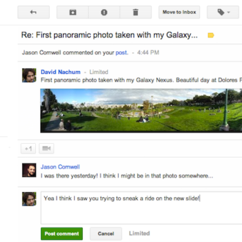 gmail propose desormais de repondre aux publications google a partir de votre boite de reception 1