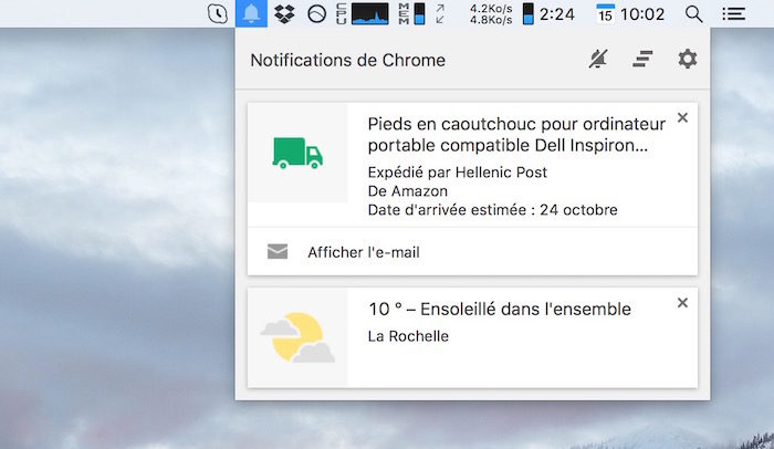 Google abandonne son centre de notifications de Chrome