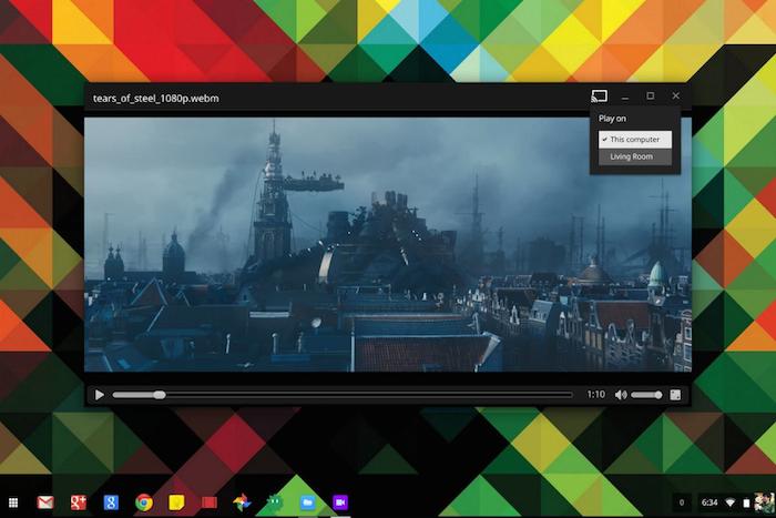 google ajoute le streaming video du chromecast au canal dev de chrome os 1
