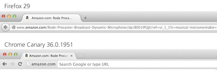 Google Chrome pourrait éventuellement masquer les longues URL