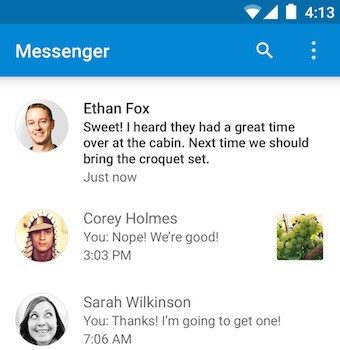 google devoile messenger une nouvelle application material design 1