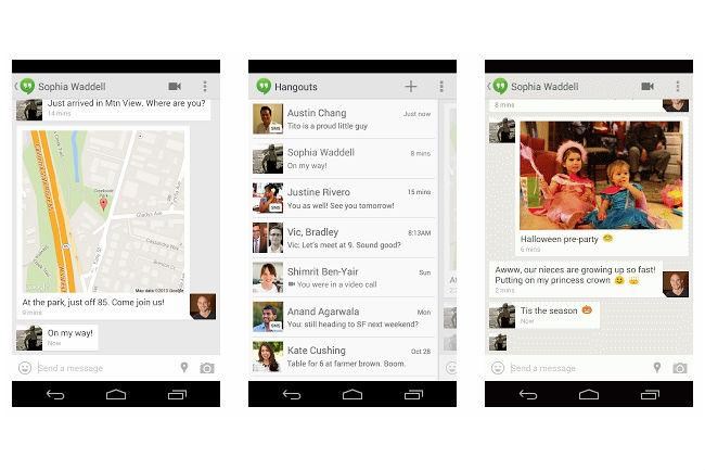 google hangouts ajoute le support des sms le partage de localisation et des gif animes 1