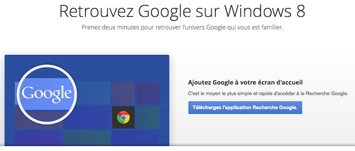Google lance Chrome pour Windows 8