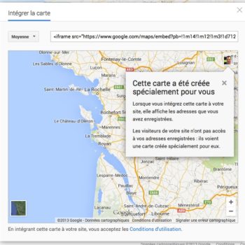google maps permet maintenant dintegrer une carte ou vous le souhaitez incluant de la publicite 1