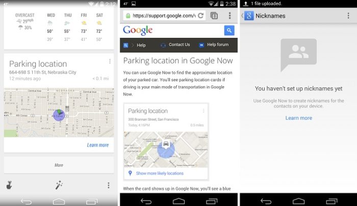Google Now se souviendra automatiquement où vous êtes garé