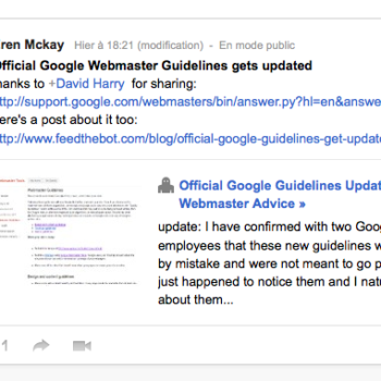 google pourrait bientot mettre a jour ses conseils aux webmasters 1