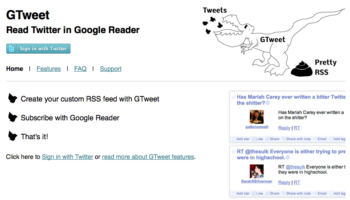 gtweet vous permet de lire votre timeline twitter dans google reader 1
