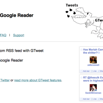 gtweet vous permet de lire votre timeline twitter dans google reader 1