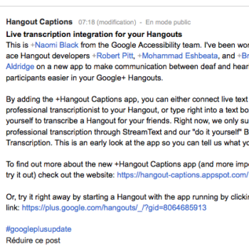 hangout captions renforce laccessibilite lors dans des hangouts google 1