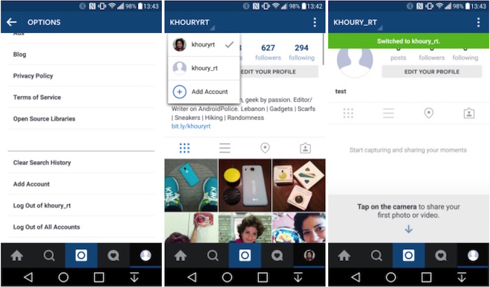 instagram acces multi compte android 1
