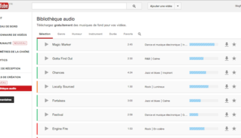 la nouvelle galerie audio de youtube proposer 150 titres libres de droits a utiliser nimporte ou 1