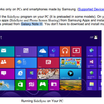 le galaxy note 3 mentionne dans la documentation de lapplication sidesync de samsung en ligne 1