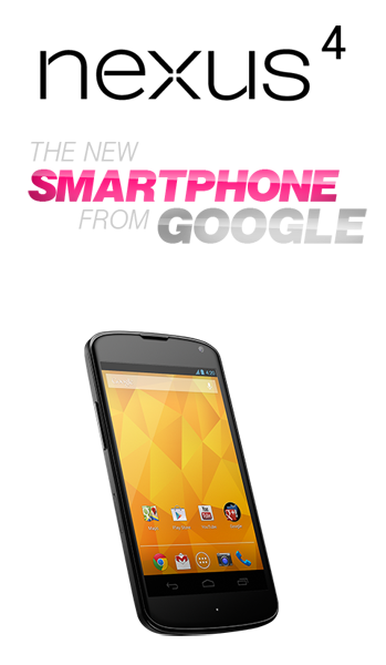 le nexus 4 est officialise au prix de 299 pour la version 8go avec android 4 2 1