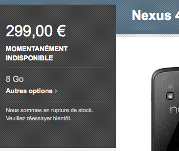 le nexus 4 naura ete present que 3 petites heures sur le play store 1