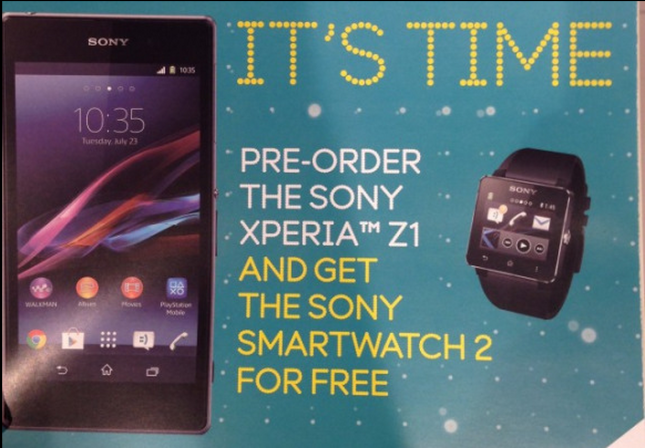 le sony xperia z1 honami pourrait arriver avec la smartwatch 2 gratuitement dans certains pays 1