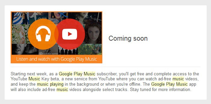 les abonnees de google play musique recevront youtube music key gratuitement 1