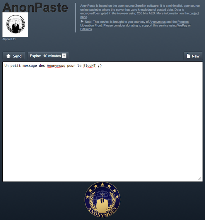 les anonymous developpent leur propre pastebin nomme anonpaste 1