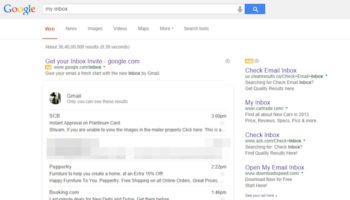 les mails sinvitent dans les resultats de recherche de google 1