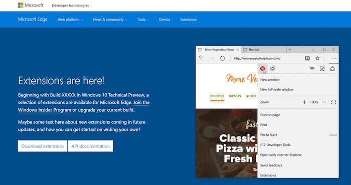 Microsoft sur le point d’ajouter le support des extensions au navigateur Edge