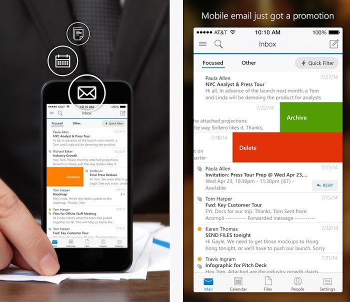 microsoft outlook app pour ios android 1