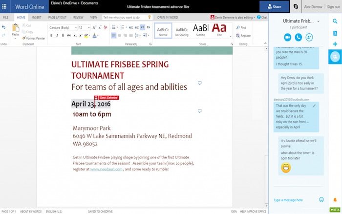Microsoft intègre Skype dans Office Online, et déploie une extension Chrome