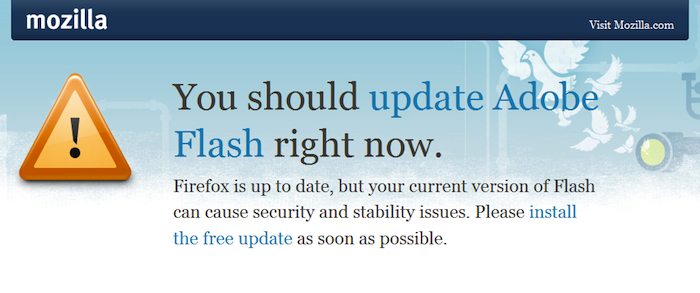 Mozilla souhaite que les utilisateurs de Firefox mettent à jour Adobe Reader, Flash, et Silverlight