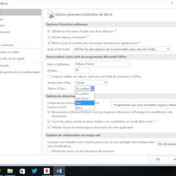 office 2016 dispose maintenant dun mode sombre 1