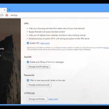 opera integre nativement un vpn au sein de son navigateur 1 1