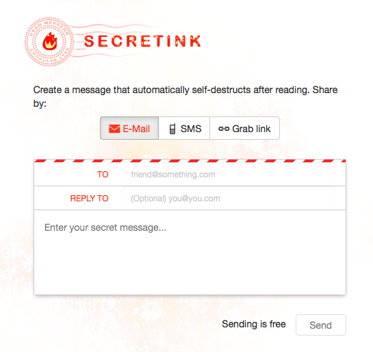 secretink veut etre le snapchat dans lenvoi des sms et e mail 1