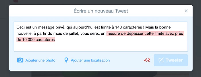 twitter abandonne limite 140 caracteres dm 1