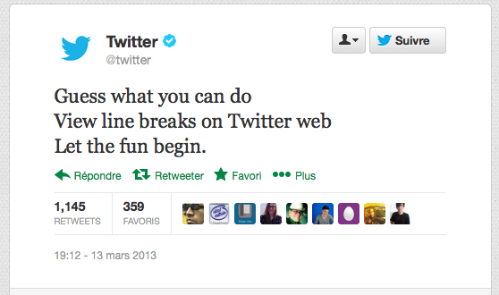 twitter ajoute enfin le support pour les sauts de ligne sur le web 1