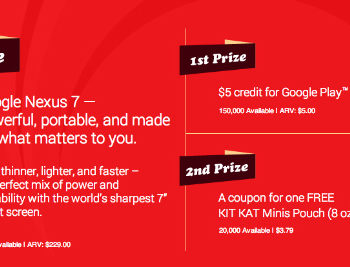 un concours pour kitkat offre une nexus 7 2013 et des coupons pour le google play 1