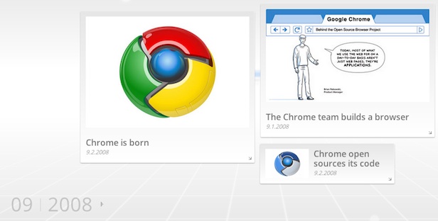 une evolution visuelle de google chrome 1