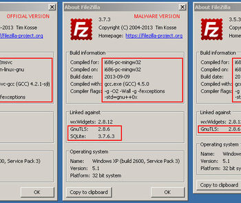 une version de filezilla en circulation sur le net recupere des donnees 1