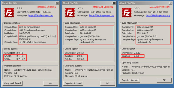 une version de filezilla en circulation sur le net recupere des donnees 1