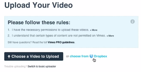 vimeo sintegre a dropbox pour telecharger et partager facilement vos videos 1