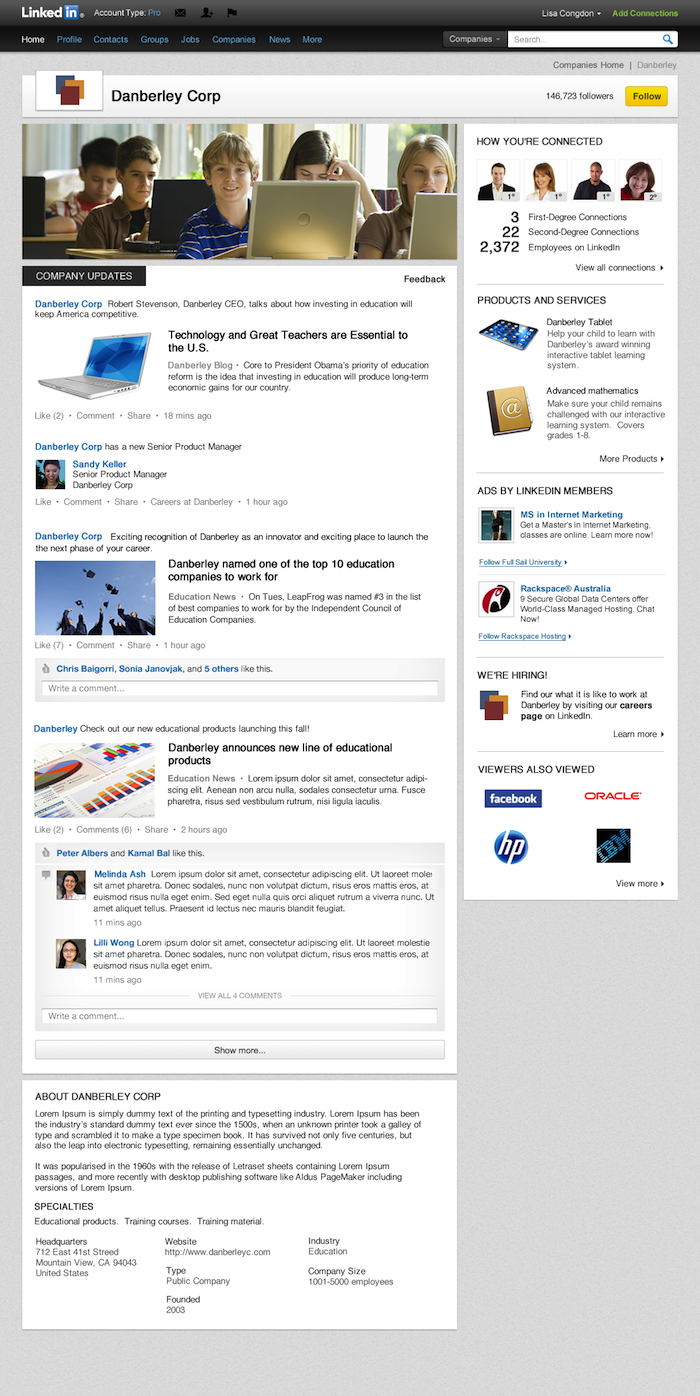 voici a quoi vont ressembler les nouvelles pages des societes sur linkedin 1