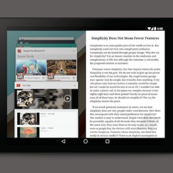 voici comment le multi fenetres fonctionnerait sous android 1