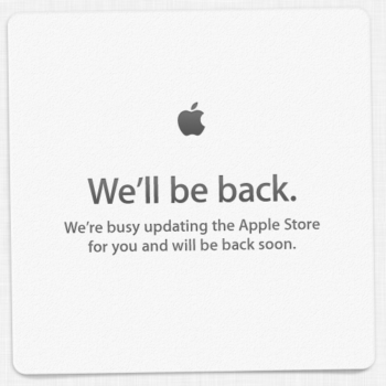 well be back were busy updating the apple store for you and will be back soon 1