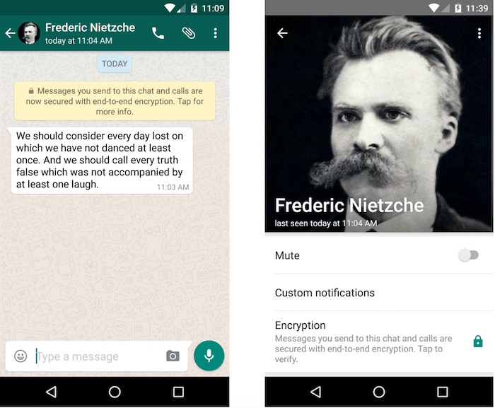 whatsapp active le chiffrement de bout en bout 1 1
