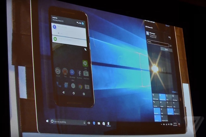 Windows 10 sera en mesure d'afficher des notifications Android