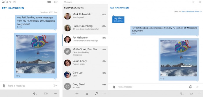 La version preview de Windows 10 Mobile ajoute une messagerie unifiée