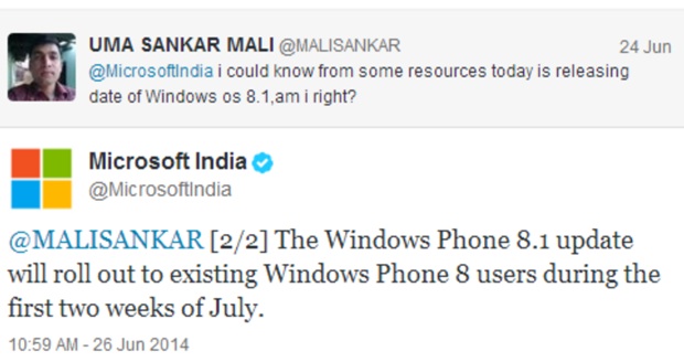 windows phone 8 1 deployee sur les appareils existants a partir du 7 juillet 1