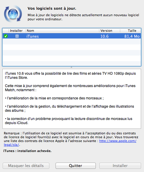 apple propose en telechargement itunes 10 6 1